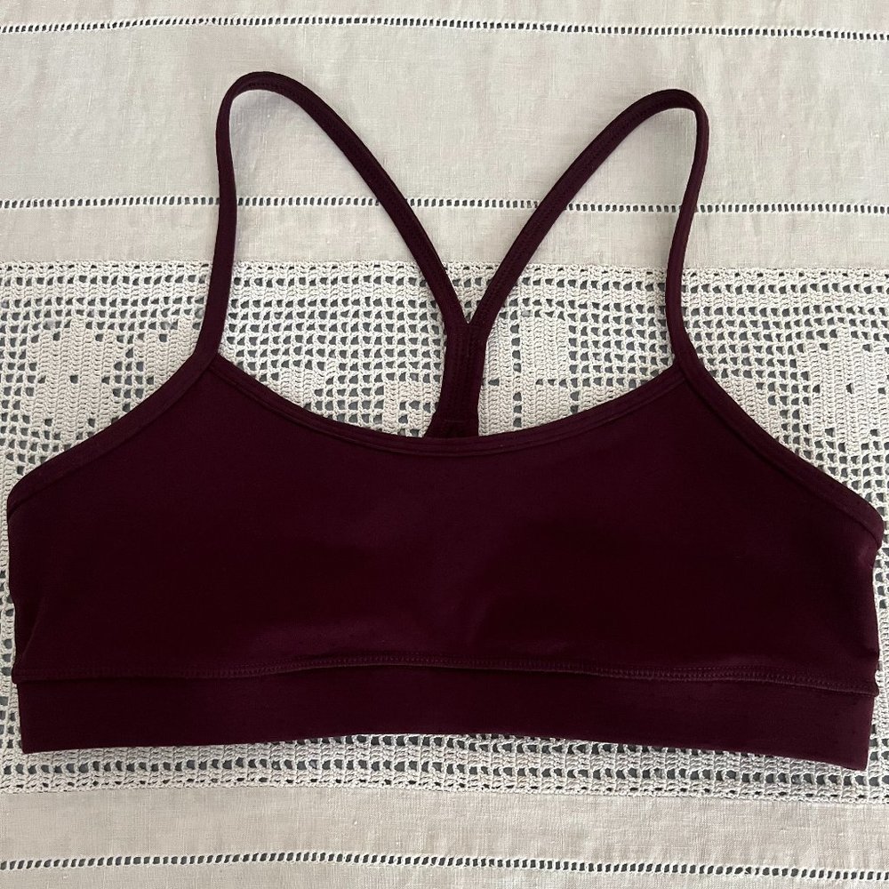 Lululemon Flow Y Bra IV burgundy polka dot size 6 rare